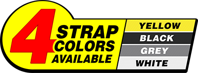 4 Strap Colors Available from Schweiss - Yellow, Black, Grey, White